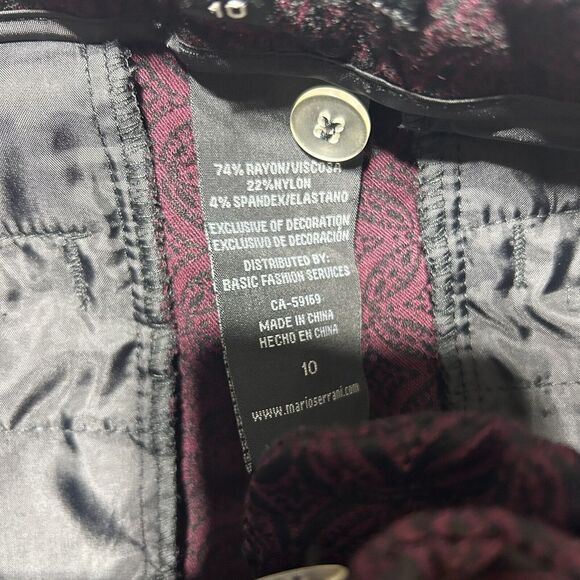 Mario Serrani Pants Italy Size 10 Burgundy Chino Ankle Casual Business Womens‎ - Picture 6 of 10